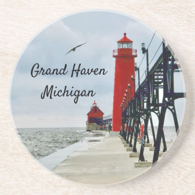 Posavasos Faro de Grand Haven Michigan (Frente)