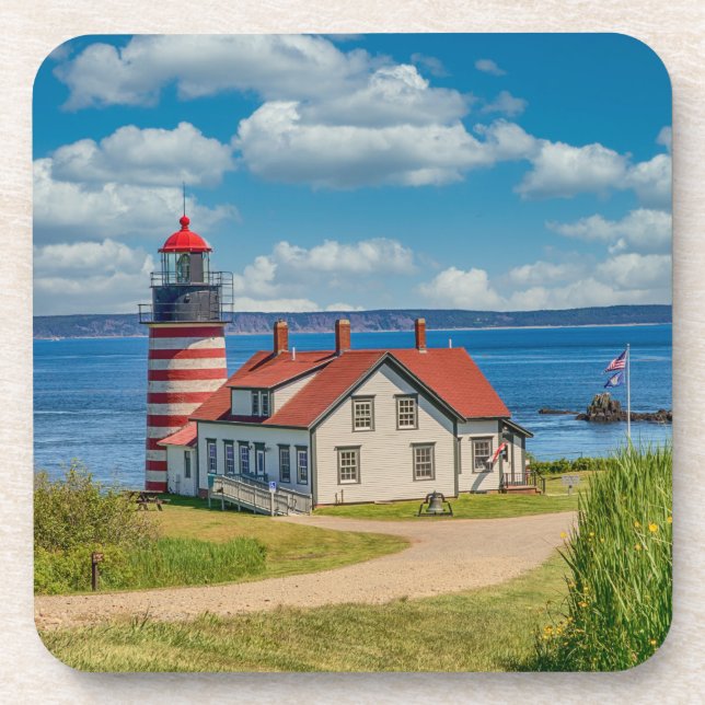 Posavasos Faro West Quoddy Head, Lubec, Maine (Frente)