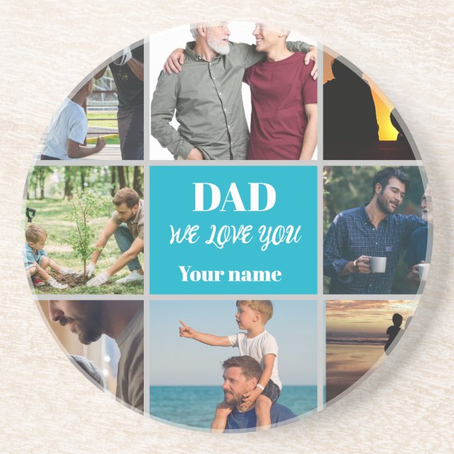 Posavasos Father’s Day Gift for Dad | Custom Photo & Name (Frente)