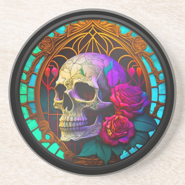 Posavasos Faux Seted Glass Skull (Frente)