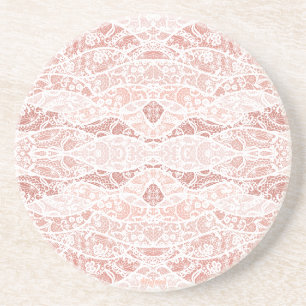 Posavasos Faux White Lace Floral Fisher Coaster