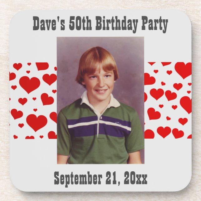 Posavasos Favor de la foto de la fiesta de cumpleaños (Frente)