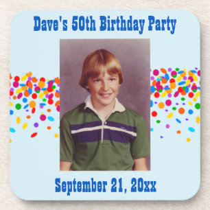Posavasos Favor de la foto de la fiesta de cumpleaños