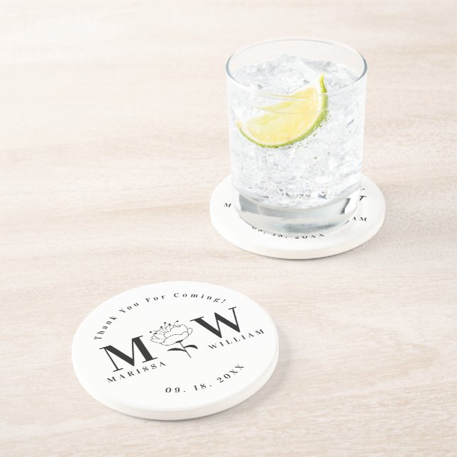 Posavasos Favor de Regalos de Bodas Monogramadas Personaliza (Lado)