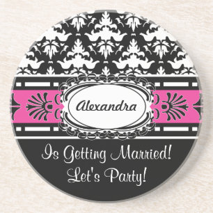Posavasos Favores de fiesta de Bachelorette rosados y