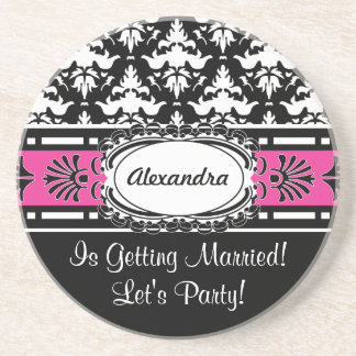 Posavasos Favores de fiesta de Bachelorette rosados y