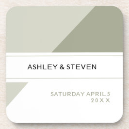 Posavasos Favores de matrimonio geométrico contemporáneo