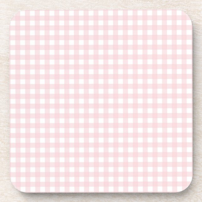 Posavasos Faye y Lauren Pastel Pink Gingham (Frente)