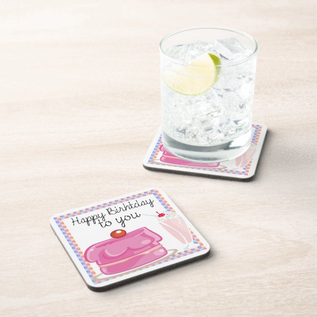 Posavasos Felices Copas de Cumpleaños (Lado Derecho)