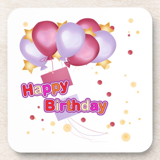 Posavasos Felices Copas de Cumpleaños (Frente)