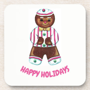 Posavasos Felices Fiestas Gingerbread Man