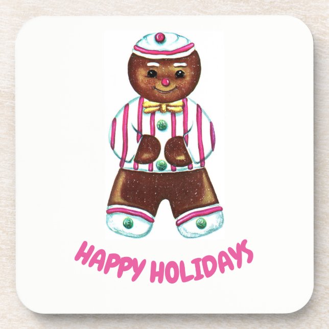 Posavasos Felices Fiestas Gingerbread Man (Frente)