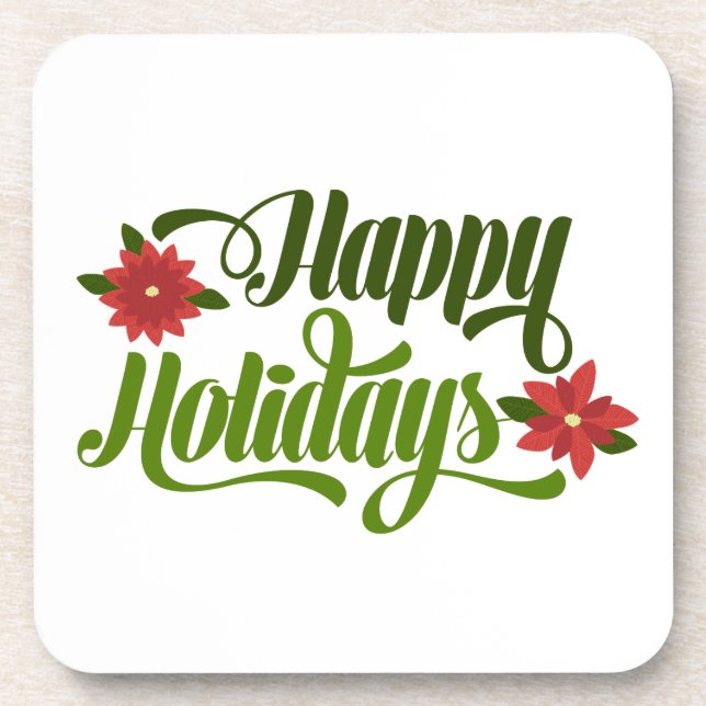 Posavasos Felices fiestas Poinsettia (Frente)