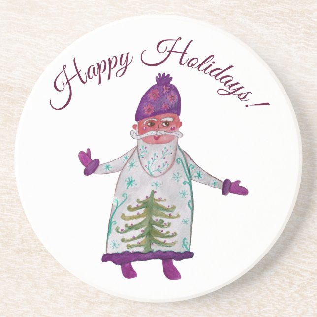 Posavasos Felices fiestas Santa Claus Coasters (Frente)