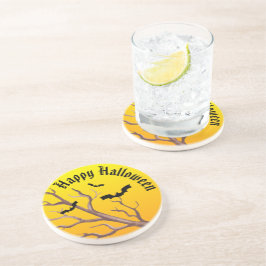 Posavasos Felices Murciélagos De Halloween Y La Luna