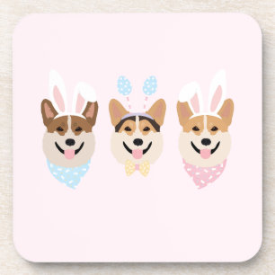 Posavasos Felices perros Corgi galeses de Pascua