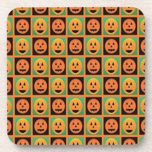 Posavasos Felices rostros de calabaza de Halloween
