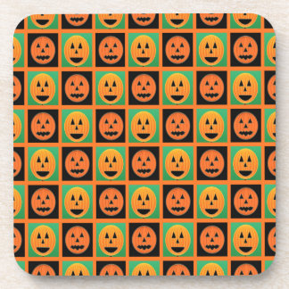 Posavasos Felices rostros de calabaza de Halloween
