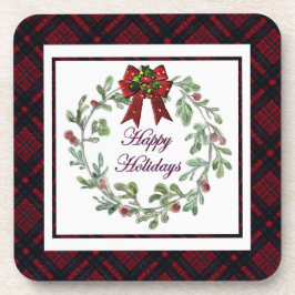 Posavasos Felices vacaciones Red Plaid