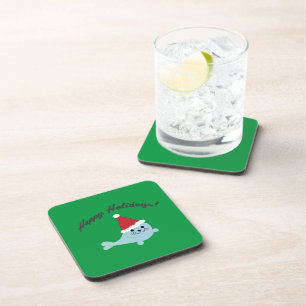 Posavasos Felices vacaciones Santa Seal