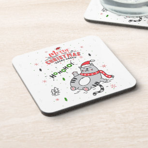 Posavasos Felices y divertidas felicitaciones a los gatos Na