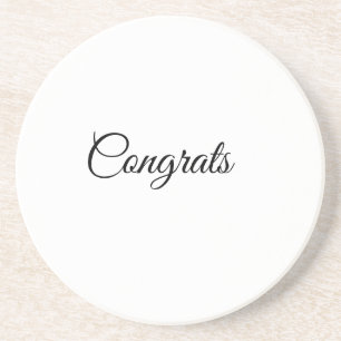 Posavasos Felicitaciones mínimas simples agregue su texto no