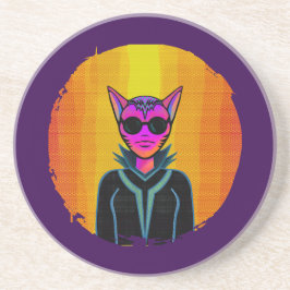 Posavasos Feline Character in triplicate