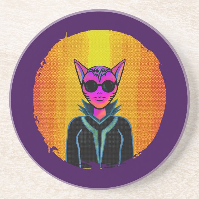 Posavasos Feline Character in triplicate (Frente)