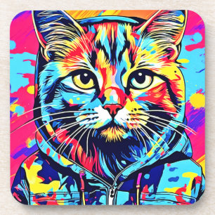Posavasos Feline Finesse: mejor pintura para gato para impre