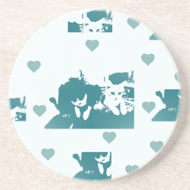 Posavasos Feline Friends. Adorable Kitten Duo.