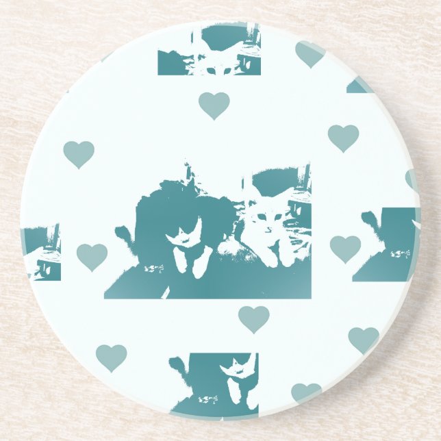 Posavasos Feline Friends. Adorable Kitten Duo. (Frente)