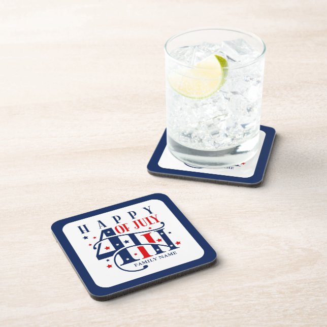 Posavasos Feliz 4 de julio, Día de la Independencia (Lado Derecho)