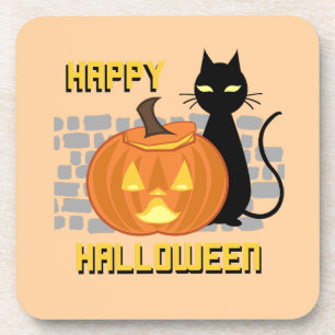 Posavasos Feliz almohada de lanzamiento de Halloween