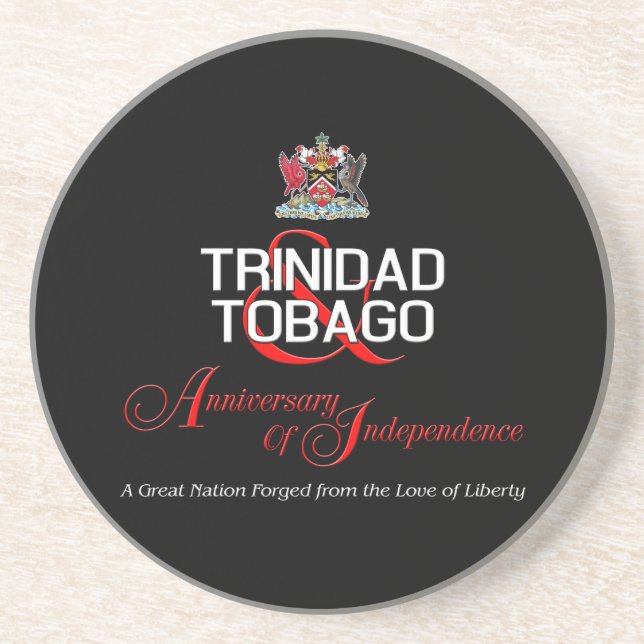 Posavasos Feliz aniversario de la independencia de Trinidad  (Frente)