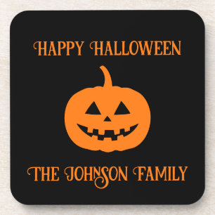 Posavasos Feliz año de la Naranja de Halloween.