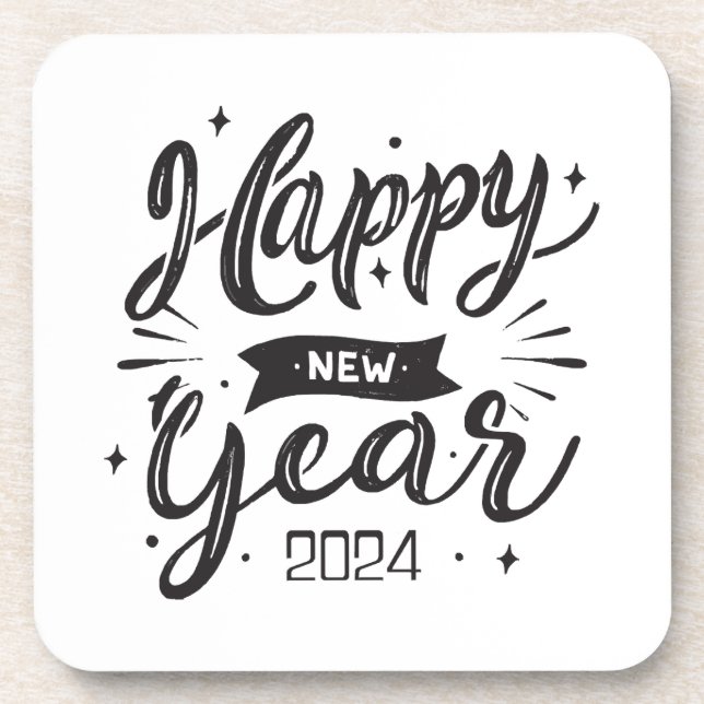 Posavasos Feliz año nuevo 2024  (Frente)