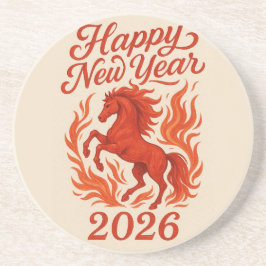 Posavasos Feliz Año Nuevo 2026 Fiery Horse