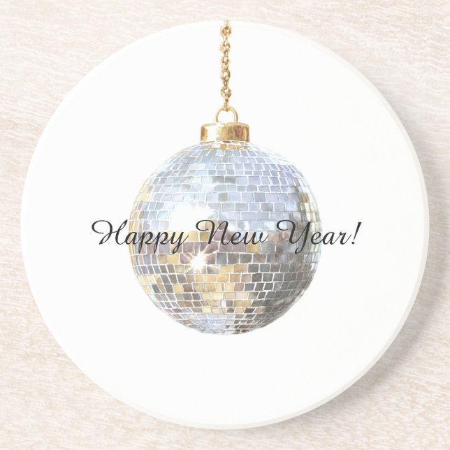 Posavasos Feliz Año Nuevo Bola de Plata (Frente)
