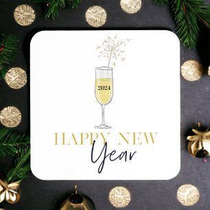 Posavasos Feliz Año Nuevo Fiesta Champagne Sparkler
