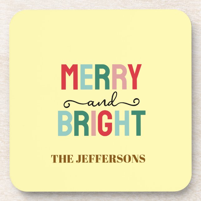 Posavasos Feliz año nuevo Navidad feliz familia (Frente)