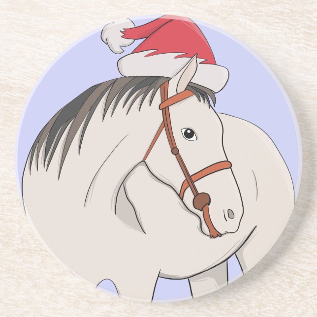 Posavasos Feliz caballo navideño (Frente)