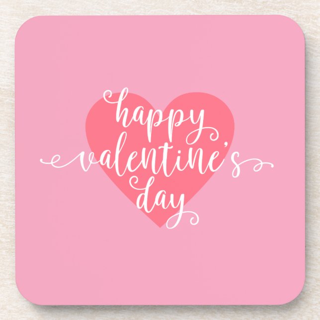 Posavasos Feliz caligrafía del Día de San Valentín | Montaña (Frente)