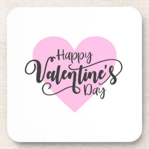 Posavasos Feliz caligrafía del Día de San Valentín   Montaña