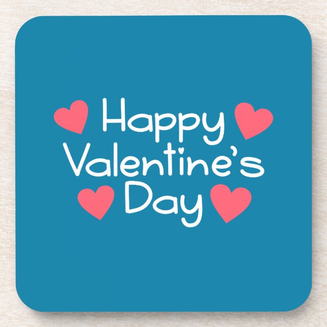 Posavasos Feliz caligrafía del Día de San Valentín | Montaña (Frente)