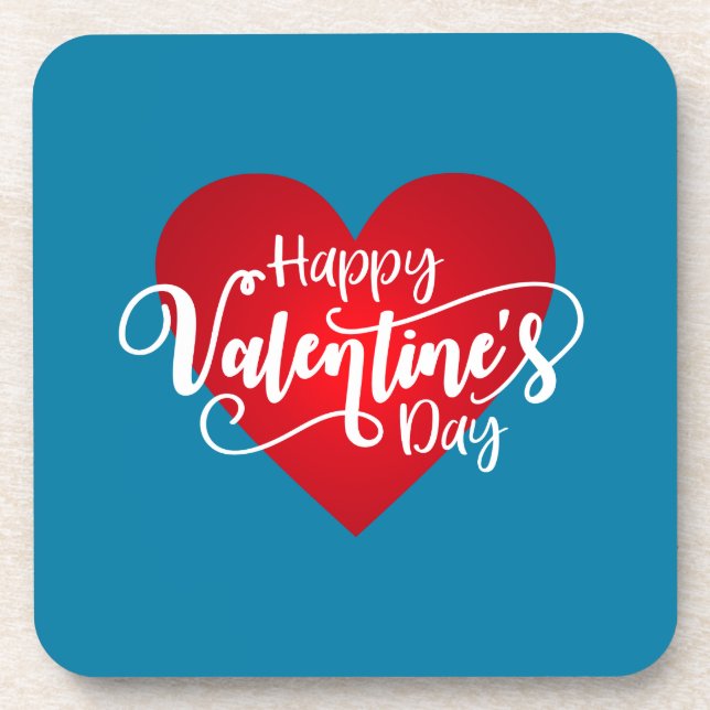 Posavasos Feliz caligrafía del Día de San Valentín | Montaña (Frente)