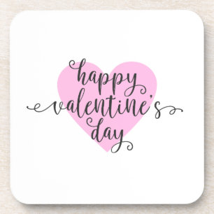 Posavasos Feliz caligrafía del Día de San Valentín   Montaña