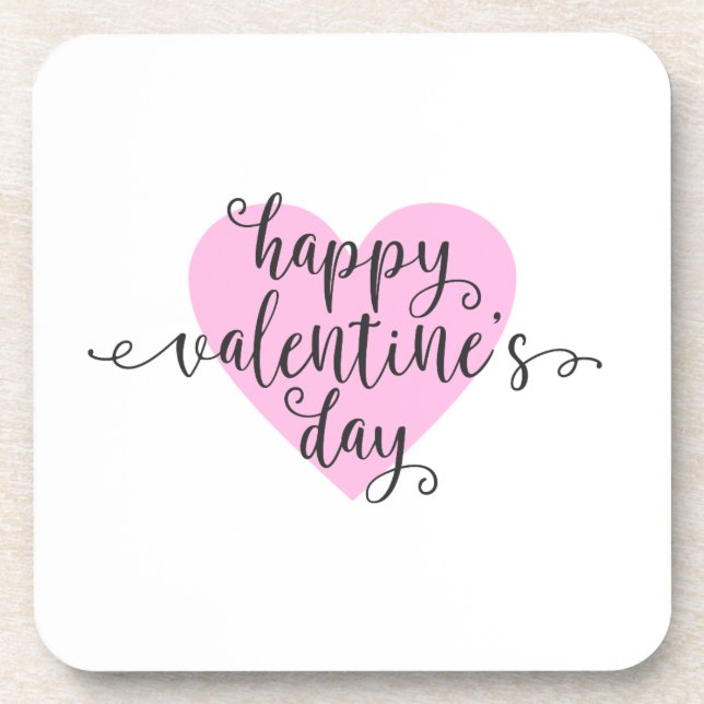 Posavasos Feliz caligrafía del Día de San Valentín | Montaña (Frente)