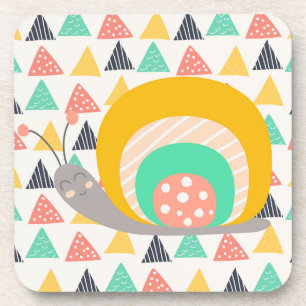 Posavasos Feliz caracol en Triángulos