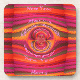 Posavasos Feliz Colores Feliz Navidad Feliz Año Nuevo Diseño