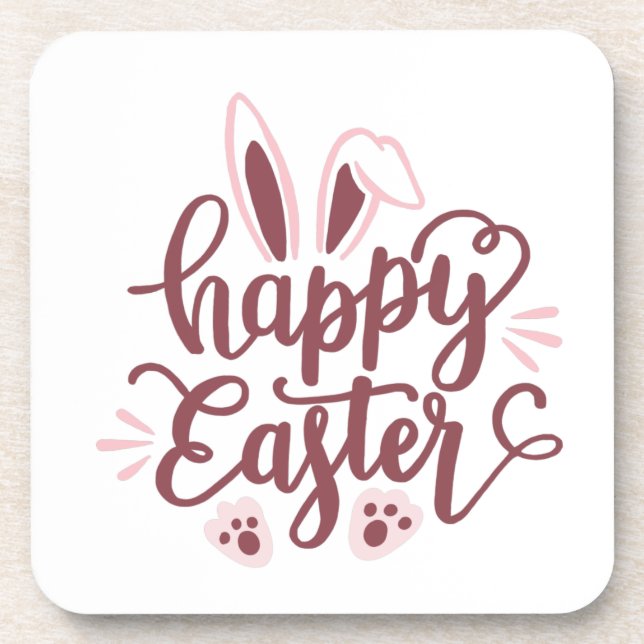 Posavasos Feliz Conejo de Pascua  (Frente)